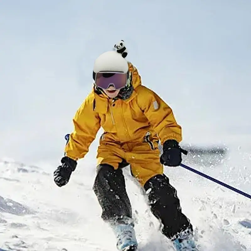 Ski Helmet Cover Cute Skiing Helmet Covers with panda Decoration Outdoor Snowboard Sports Flannel fabric Helmets Accessories