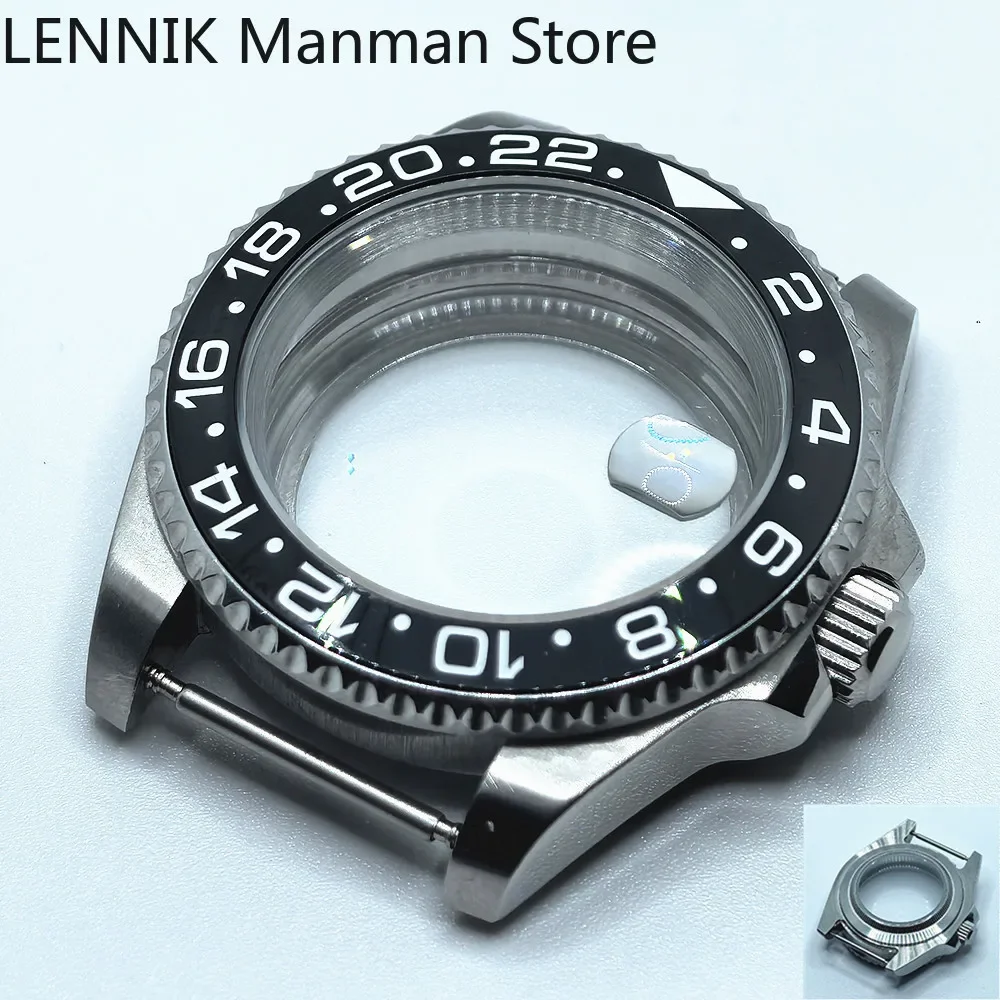 40mm Black PVD Watch Case with Transparent Back Glass