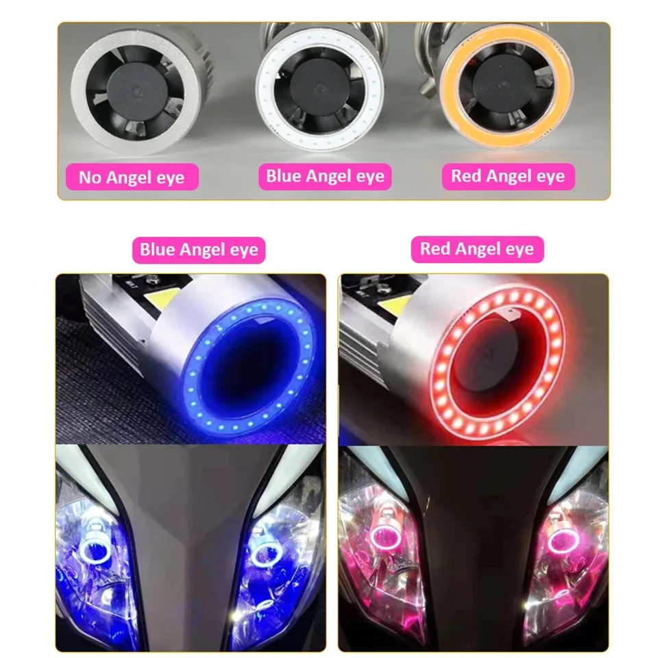 /   H4 LED   Ʈ Ba20d HS1 H6     , ȭƮ DRL ׼ 12V, 1 