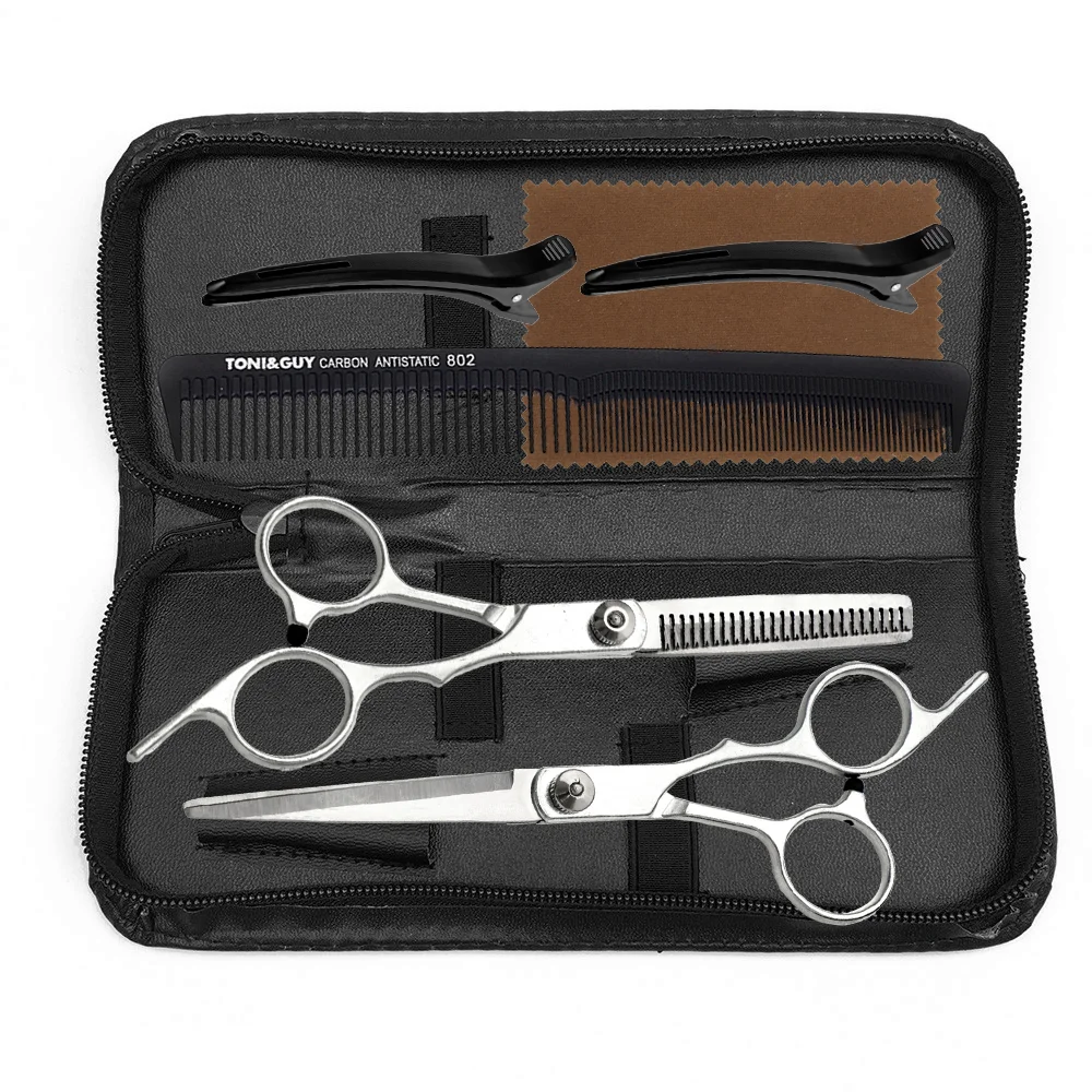 7-teiliges Professionelles Friseurscheren-Set - Edelstahl Salon-Friseurwerkzeuge, Haarschneide-/Ausdünnungs-Kit für Friseure – Detail 1