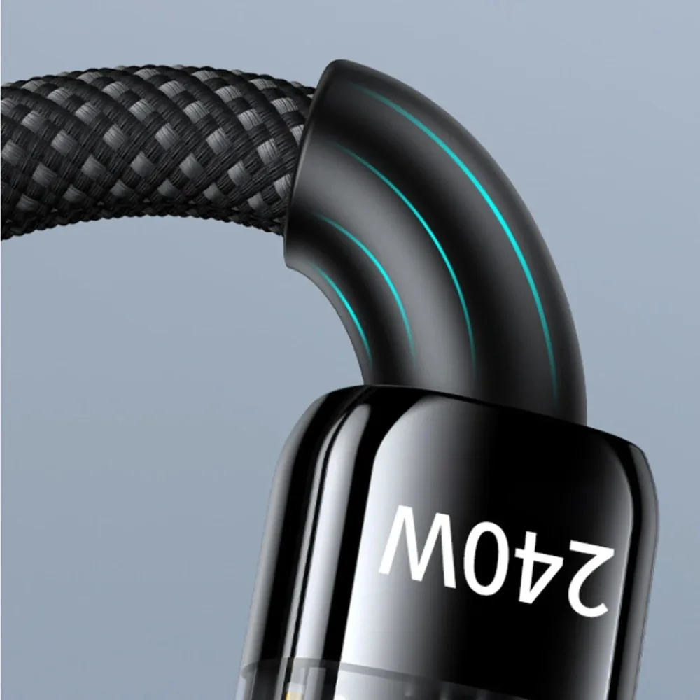 240W USB Type C Fast Charger Cable with Nylon Braiding for Fast Charging and Data Sync