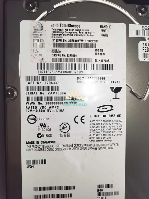 Для IBM 2004 22R5497 22R5944 300G 10K FC 22R5491 22R5496 1