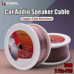 Premium 50m Flat Ribbon Audio Core Wire in Red & Blue - 50m (16 GA)