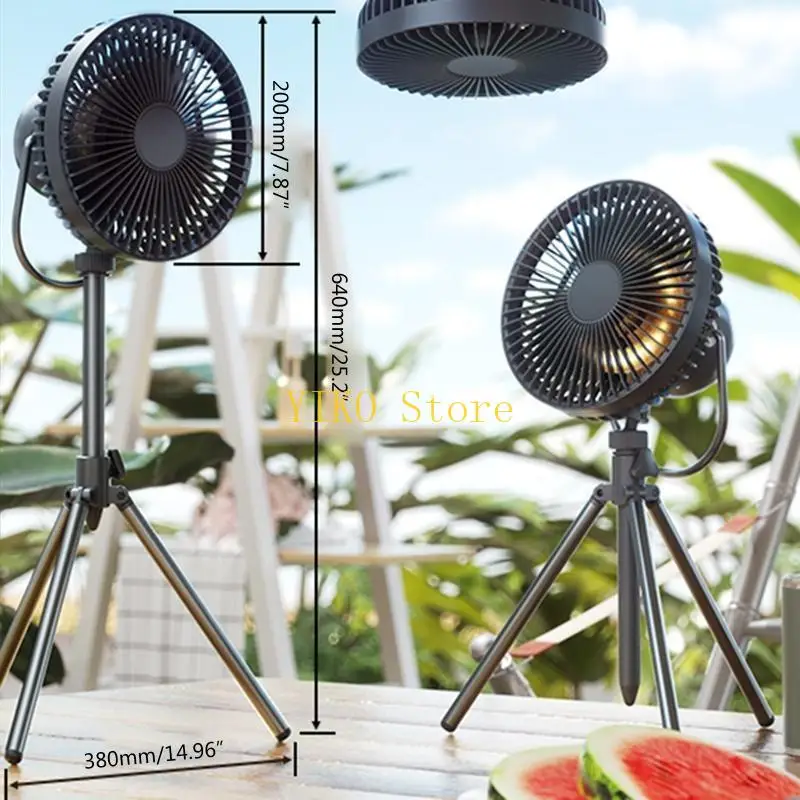 K32C 4000Mah 휴대용 팬 삼각대 스탠드가있는 미니 소형 팬 침실 캠핑 충전식 LED 팬용 개인 냉각 팬