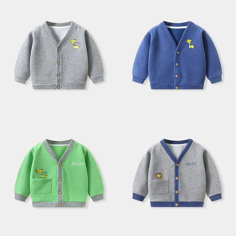 Baby Boys Autumn Clothing Sweater Jacket Printed Cartoon Cute Baby Girls Knit Cardigan Outerwear Kids Clothes Casual Jackets baby jacket