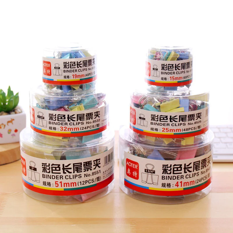 

1 коробка, металлические зажимы для бумаги, 15 мм, 19 мм, 25 мм, 32 мм, 41 мм