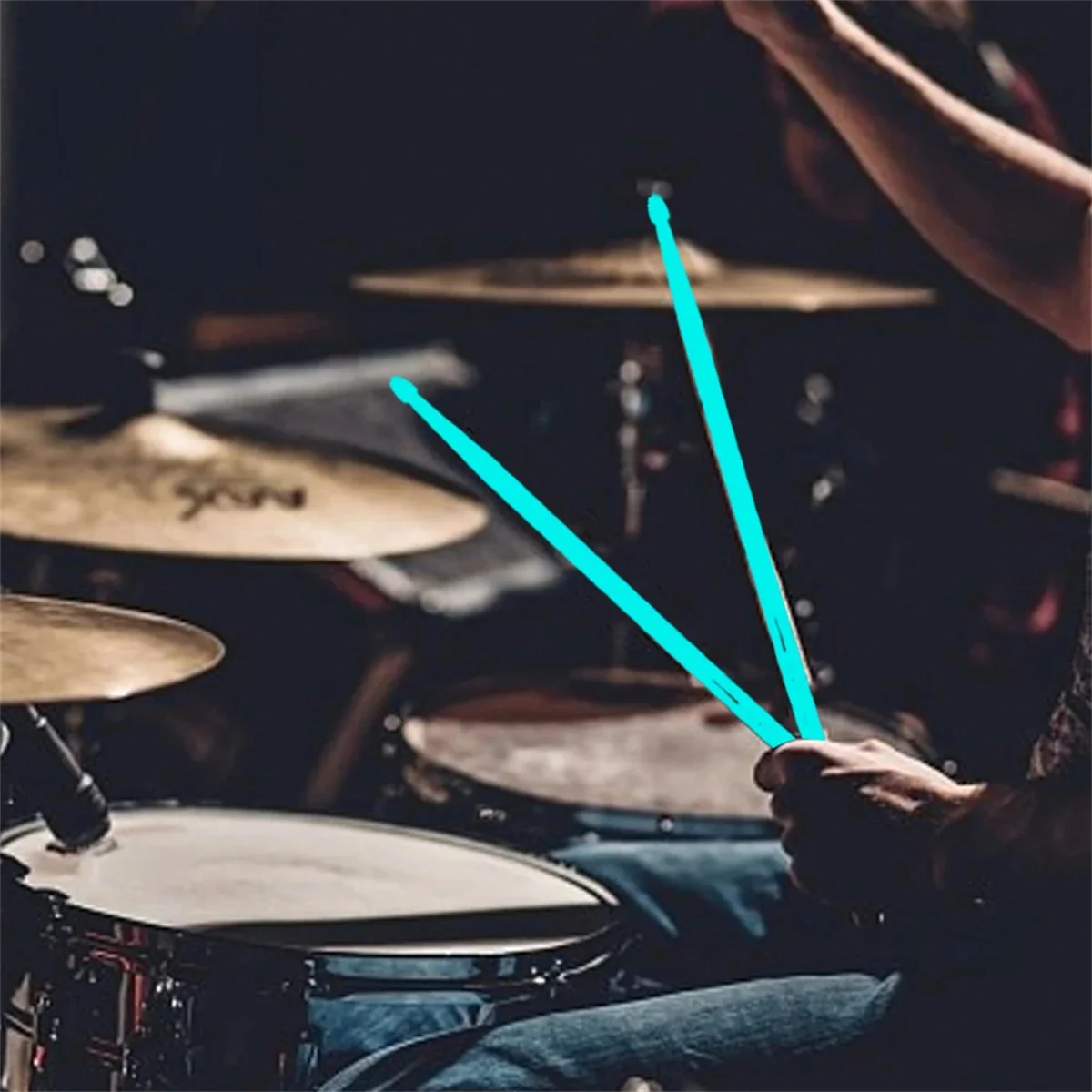 Miwayer leuchtender Drum Stick leuchten Drum Sticks1Paar in den dunklen Musik instrumenten Bühnen performance fluor zierende Drumsticks – Detail 2