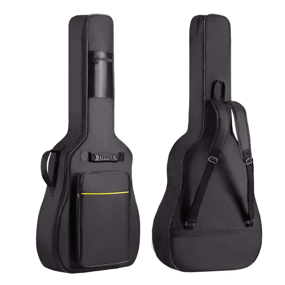 Alta qualità con manico per chitarra acustica Custodia per chitarra da 41 pollici Doppi spallacci Zaino per chitarra Borse per strumenti Borsa per chitarra