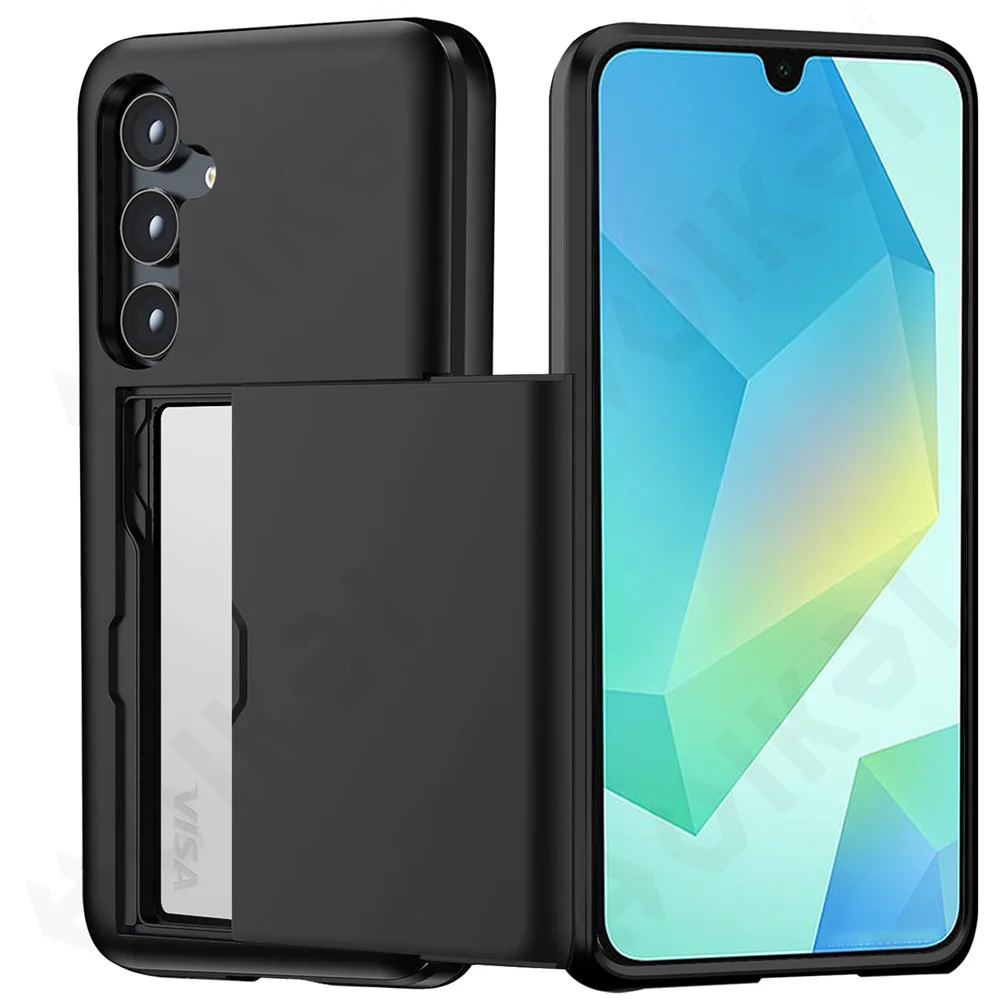 Heavy Duty Dual-Layer Protective Wallet Case with Hidden Card Slot