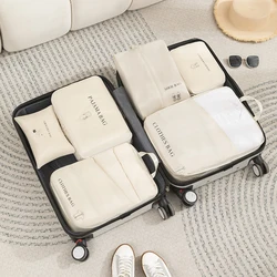 Ultimate Travel Essentials Set: Waterproof, Space - Saving, Easy - Care Storage Bags (Beige)