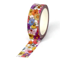 NEW 1PC 10M Decorative Colorful Floral Pattern Washi Tape for Gift Wrapping Planner Masking Tape Cute Stationery 1