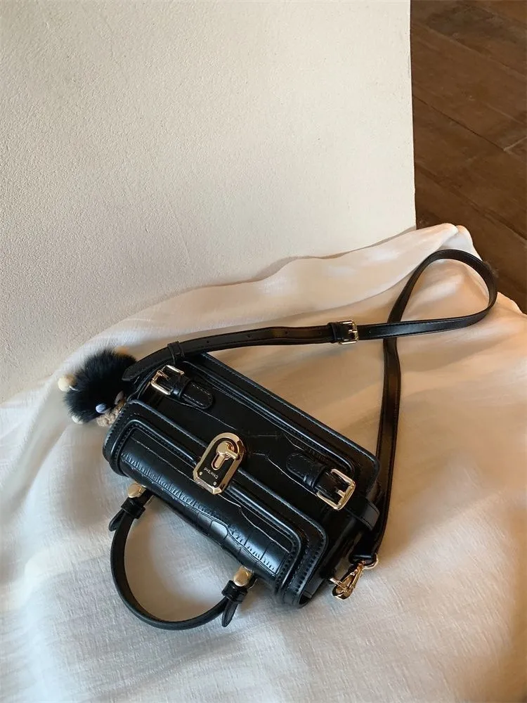 JIAERDI Sweet Cool Black Crossbody Bags Women 2025 Retro Leather Handle Square Messenger Bag Female Vintage Shoulder Bags Y2k
