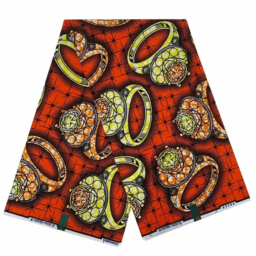 2024 6 Yards 100% Cotton Veritable Wax Pagne African Super Real Holland Wax VL Original Batik Lace Dress Dutch Loincloth 6