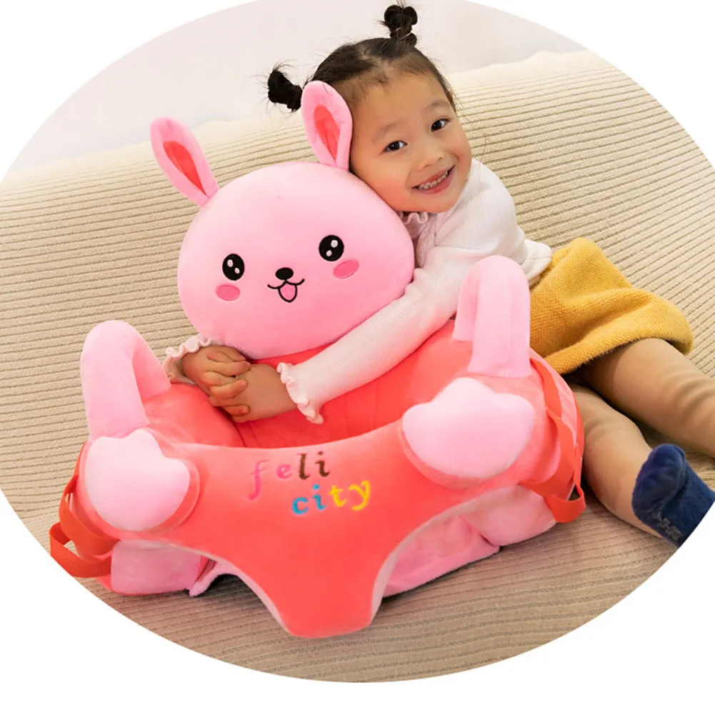 Cartoon Animal Baby Sofa Support Seat Cover Plush Learning To Sit Cradle Nest