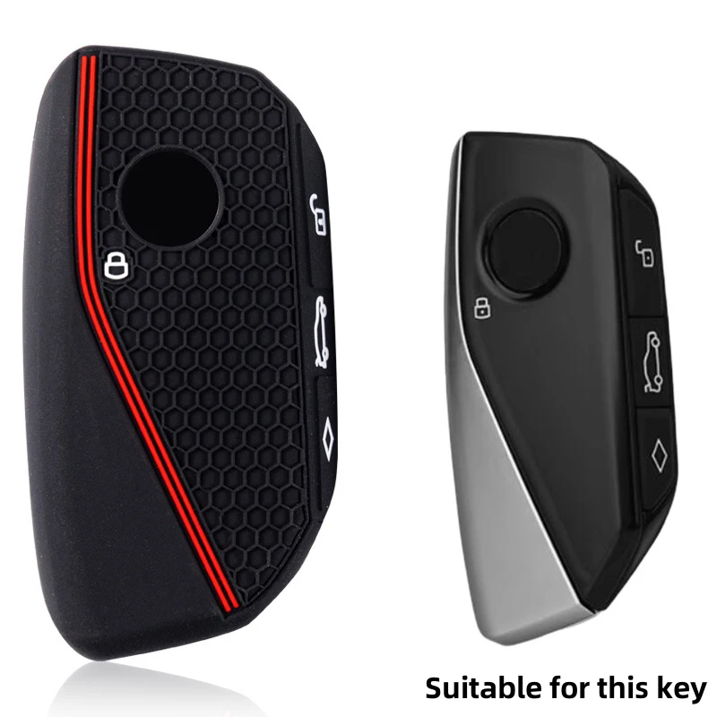 Premium Silicone Alcantara Car Remote Key Case Cover