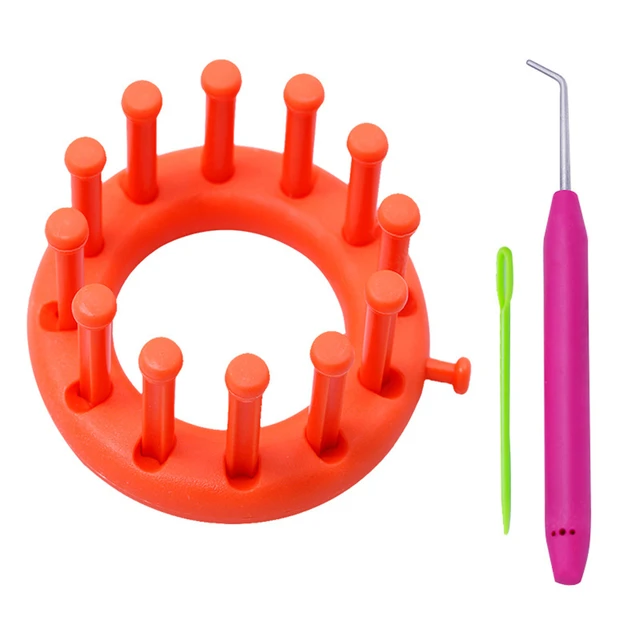 3pcs Reusable Circular Beginner DIY Tool Weaving Small Crochet Hook Manual  Hat Scarf Knitting Loom Kit