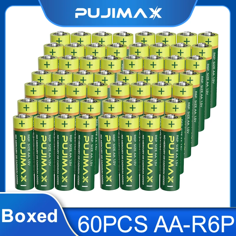 60PCS/Boxed 1.5V Carbon Zinc Battery Pack R6P AA Disposable Battery For Flash Wireless Mouse Keyboard Walkman Durable disposable battery
