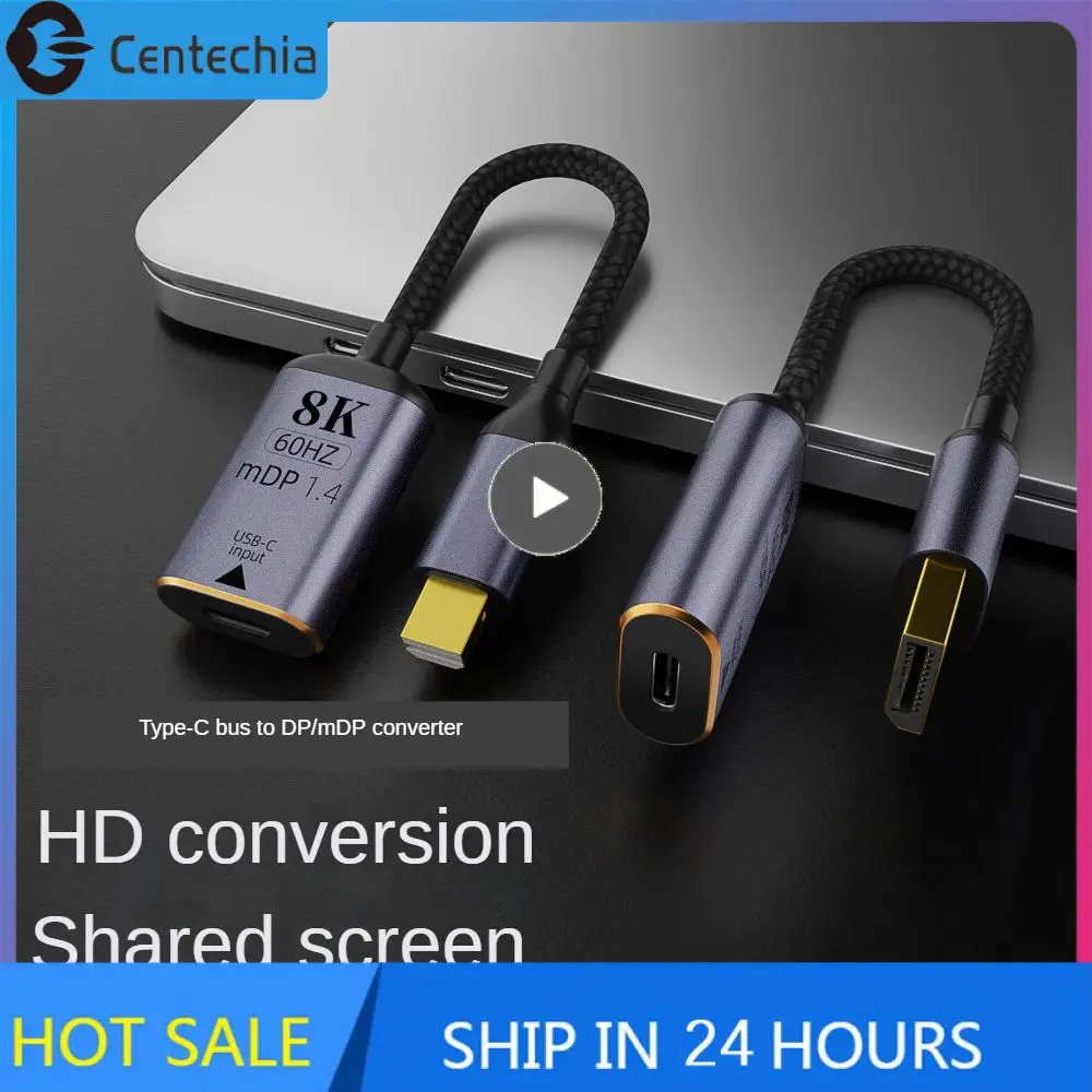 노트북 TV용 프리미엄 HDMI 호환 USB-C 비디오 어댑터, C타입 DP/미니 DP 변환기, 수-암, 8K 60Hz