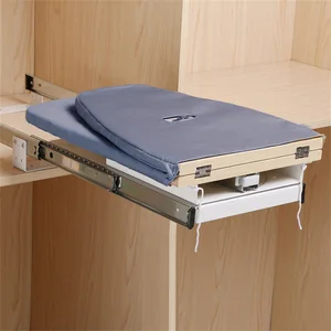 Gray Folding Ironing Board 180° Rotation Retractable Closet Folding Pull & Push for Cabinet Easy To Install