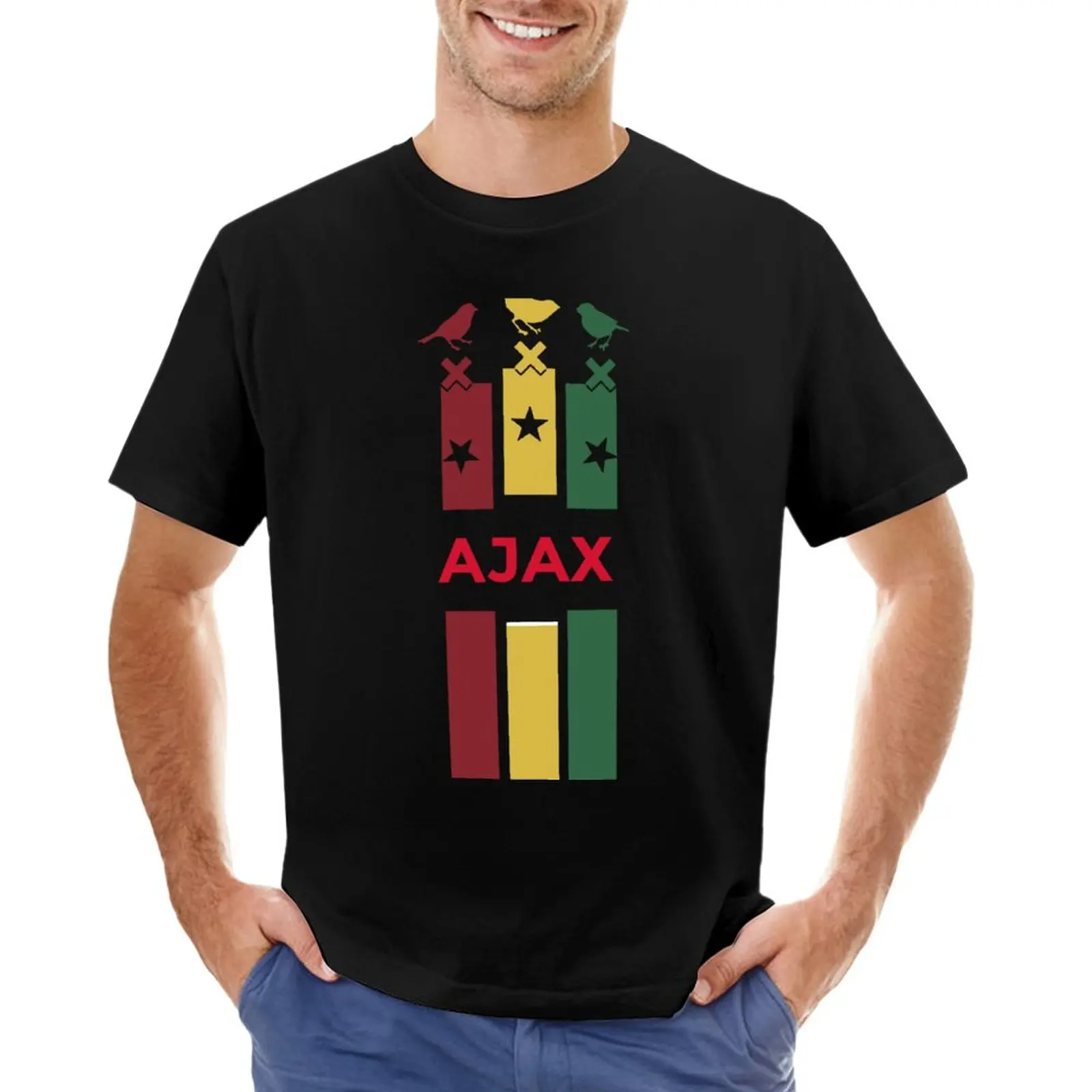 Ajax Xxx Bob Marley 3 Little Birds New 2021 - Ultras Amsterdam Fanart T-Shirt Plus Size Top T-Shirt Nere Per Uomo