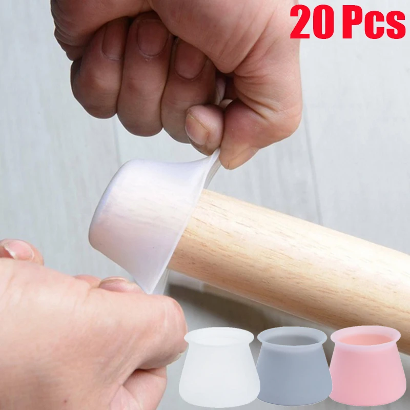 20Pcs PVC Furniture Legs Protection Cover Table Feet Pad Floor Protector For Chair Leg Floor Protection Anti-slip Table Legs Pad image_0