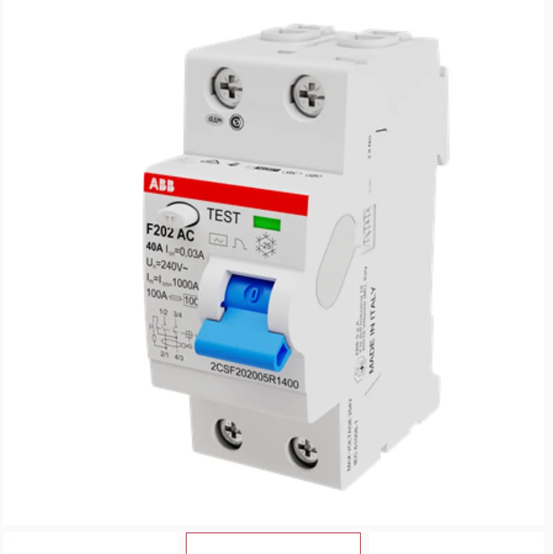 

Переключатель утечки ABB F202 AC-40/0,03 2P 40A, ток утечки мА