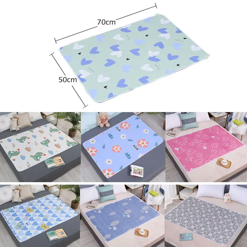 Mattress Urine Mat Waterproof Washable Mattress Urine Mat for Baby Toddlers Cute Cartoon Bed Protector Diaper Bedding Urine Pads Cloth Breathable