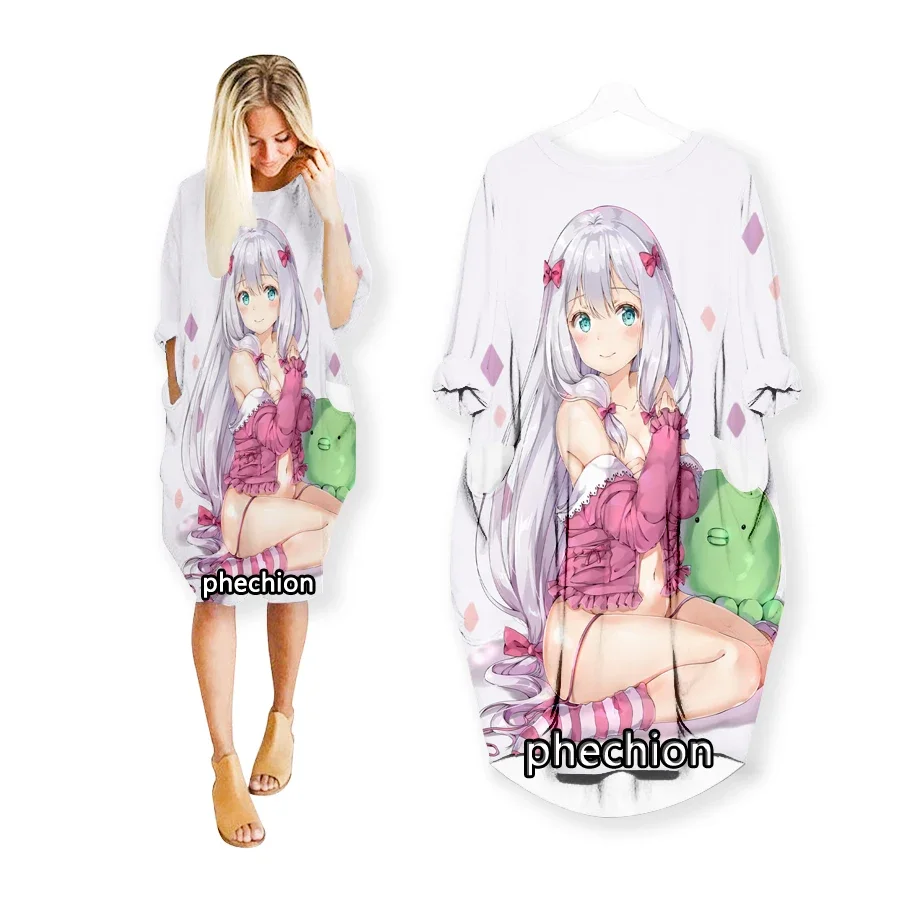 

Phechion Новинка Аниме Izumi Sagiri Модные платья с 3D принтом Повседневное платье средней длины женская одежда с карманами Топы с длинным рукавом R50