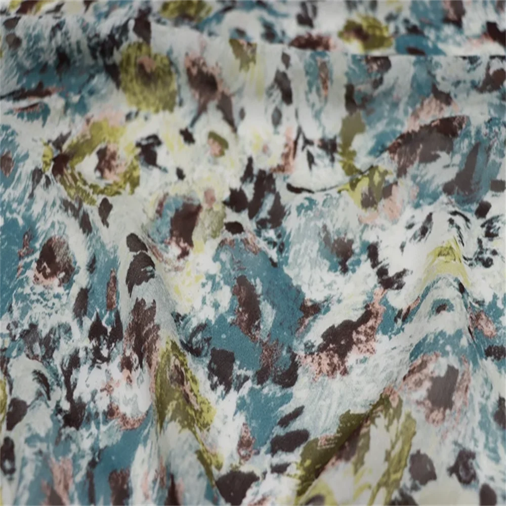 

Высококачественная дышащая легкая Великолепная дизайнерская шелковая ткань Жоржетта с принтом для женского платья