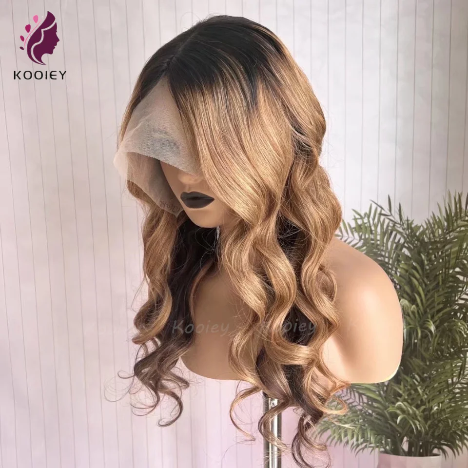 

4/27 Highlight Wig Human Hair Body Wave Honey Blonde Wig 180% Brazilian Body Wave Human Hair 5x5 Silk Top Wigs For Black Women