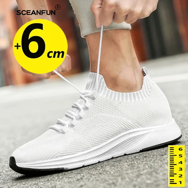 Sneakers casual designer elevator shoes for men insole 6cm height increase leisure occasins taller male 37-44 5