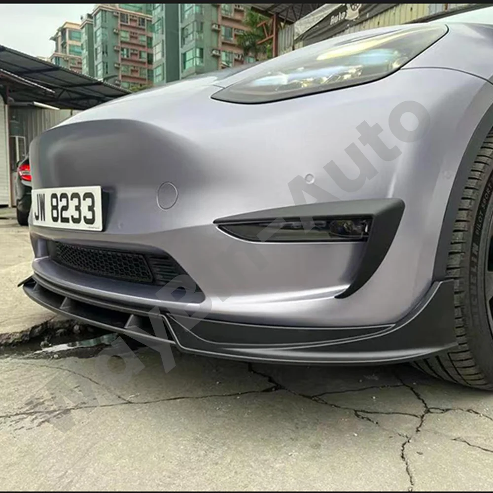 Tesla Body Kits For Model 3 Y 2017- 2023 Tunning Fast Aero Matte Black Front Bumper Lip Rear Diffuser Spoiler Tuning Accessories