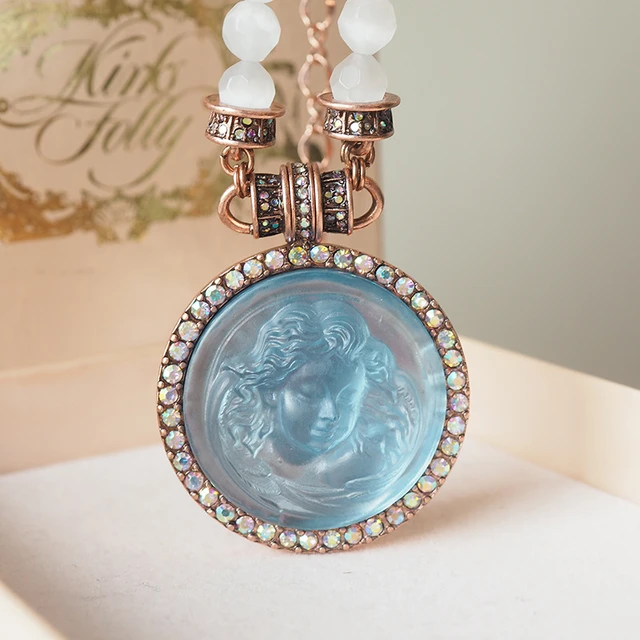 Locket Lady Portrait Cameo Conch Shell Italian Jewelry Buy Online - Jovon