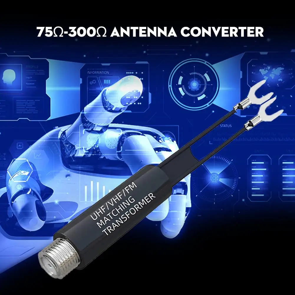 Antenna Pigtail Cable Transformer Adapter UHF/VHF/FM/TV F Cable 75-300 Ohm Balun Antenna Matching Transformer Adapter Cable Television Accessorie antenna pigtail cable