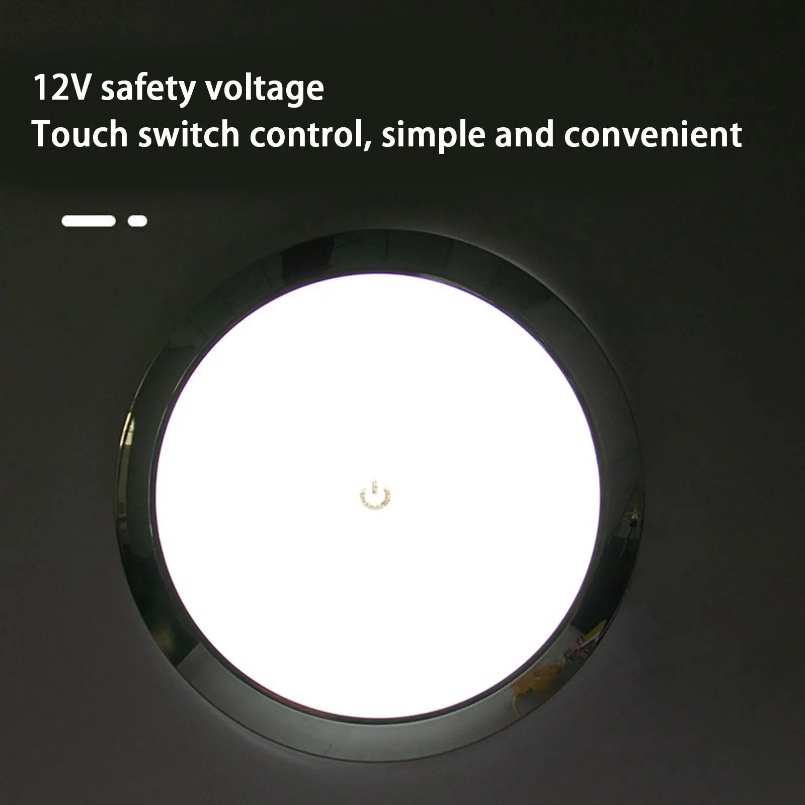RV 인테리어 천장 LED 조명, 조광기 스위치 포함, 5W 자동차 인테리어 LED 라운드 라이트, 지붕 램프, 캠퍼 보트용, 12V, 24V