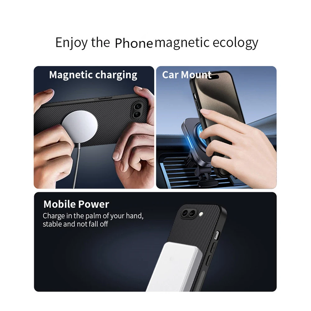 Here's a streamlined and enhanced product title:

Carbon Fiber Magnetic Phone Case with Wireless Charging Support