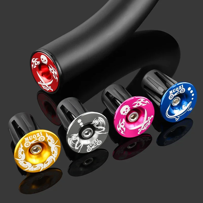 MUQZI Bicycle Handlebar End Caps MTB Road BMX Folding Bike Bar Grips End Plugs Aluminum Alloy Bar Plugs