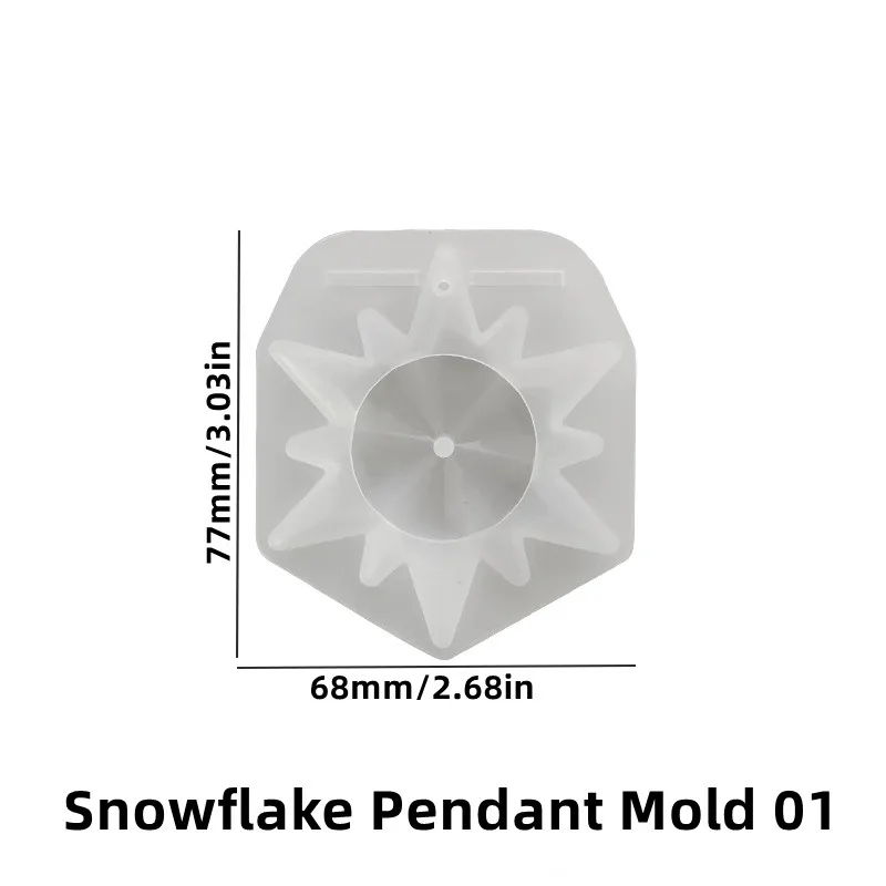 5Pcs Snowflake Christmas Epoxy Resin Molds Silicone, 3D Ice Crystal  Ornament Molds, Silicone Molds for Tree Decorate Keychain