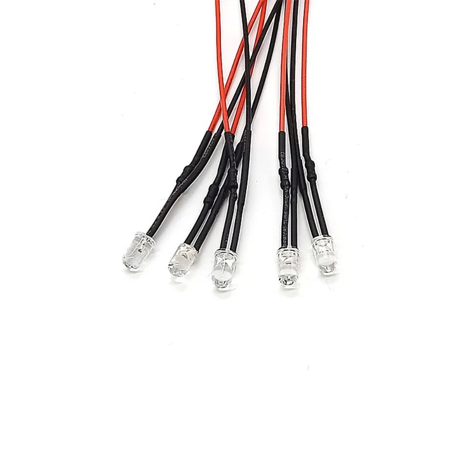 10pcs 5mm Pre-Wired Emitting Diodes with Resistance Bulb Lights 3V 5V6V9V 12V 24V 36V 48V 60V 110V 220V (Color : Yellow, Size : 30V36V40V