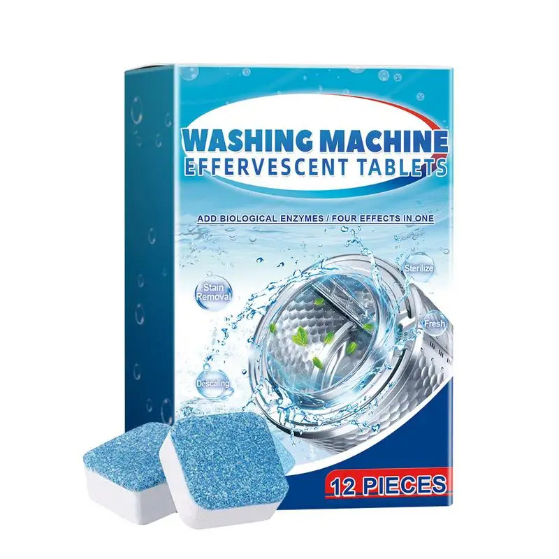Washer Cleaner Tablets Cleaning Tablets For Washing Machines Washing Machine Tub Cleaner Multifunctional Clothes Washer 12pcs washing machine tablets washing machine cleaner tablets