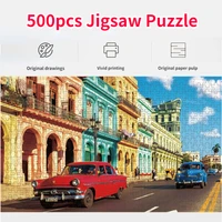 46*28cm Jigsaw Puzzles 500 Pieces Paper Picture Landscape Oil Painting Art Puzzles Decompression Toys for Adults Family Games 2