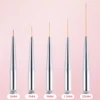 5Pcs/Set Nail Liner Brush Transparent Brush Holder Printing Drawing Vines Leaves Grids Lines Manicure Art Decoration Tools Kit 3