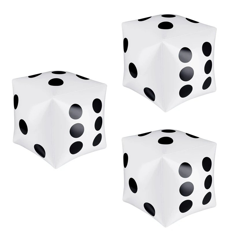 

3 Pack Jumbo Inflatable Dice Game Pool Inflatable Dice Large Inflatable Dice 12 Inch For Game Pool Toys