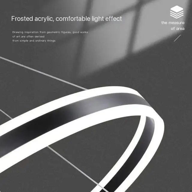 Lámpara de Araña LED para Sala de Estar, Moderna y Sencilla, para Vestíbulo de Edificio Dúplex, Iluminación de Lujo para Restaurante, Acrílico Superior e Inferior 4