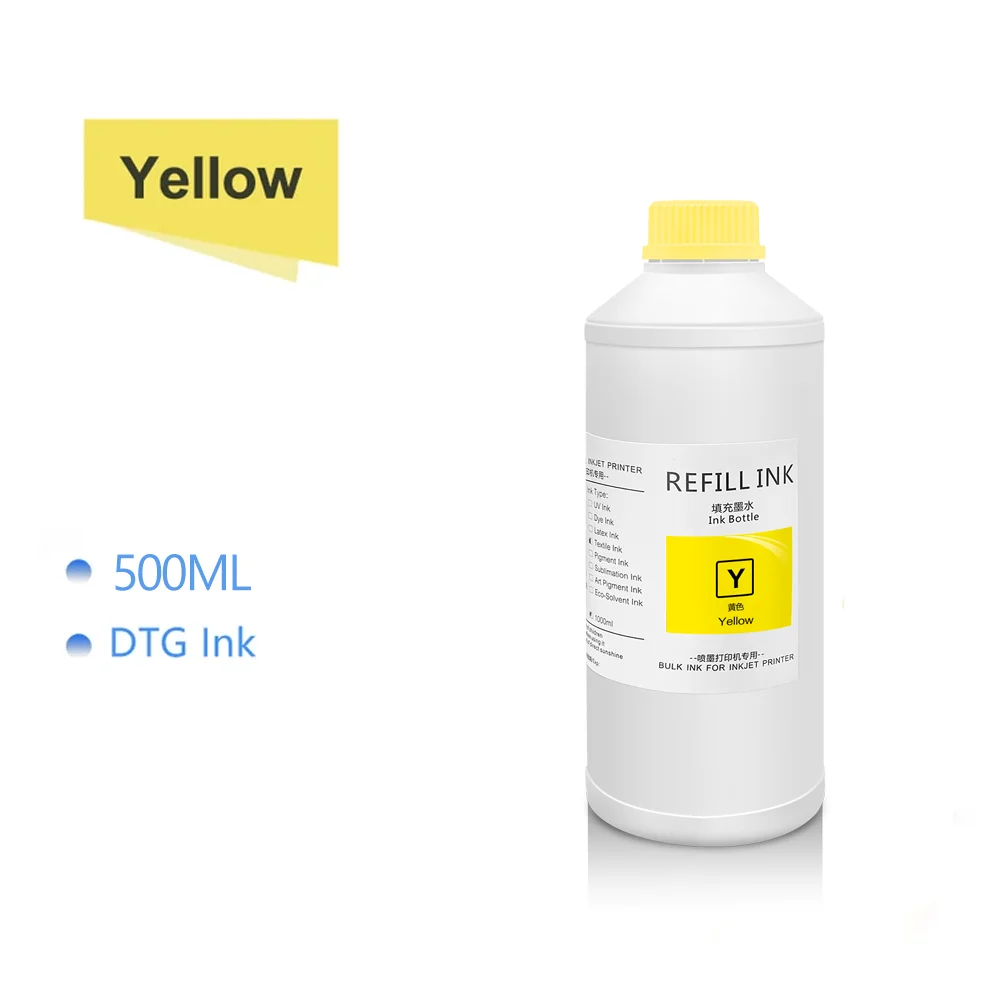 500ml DTG Ink Textile Garment Ink For DX5 DX6 DX7 TX800 I3200 For Epson L1800 1390 R1900 R3000 9600 4800 F2000 F2100 Printer