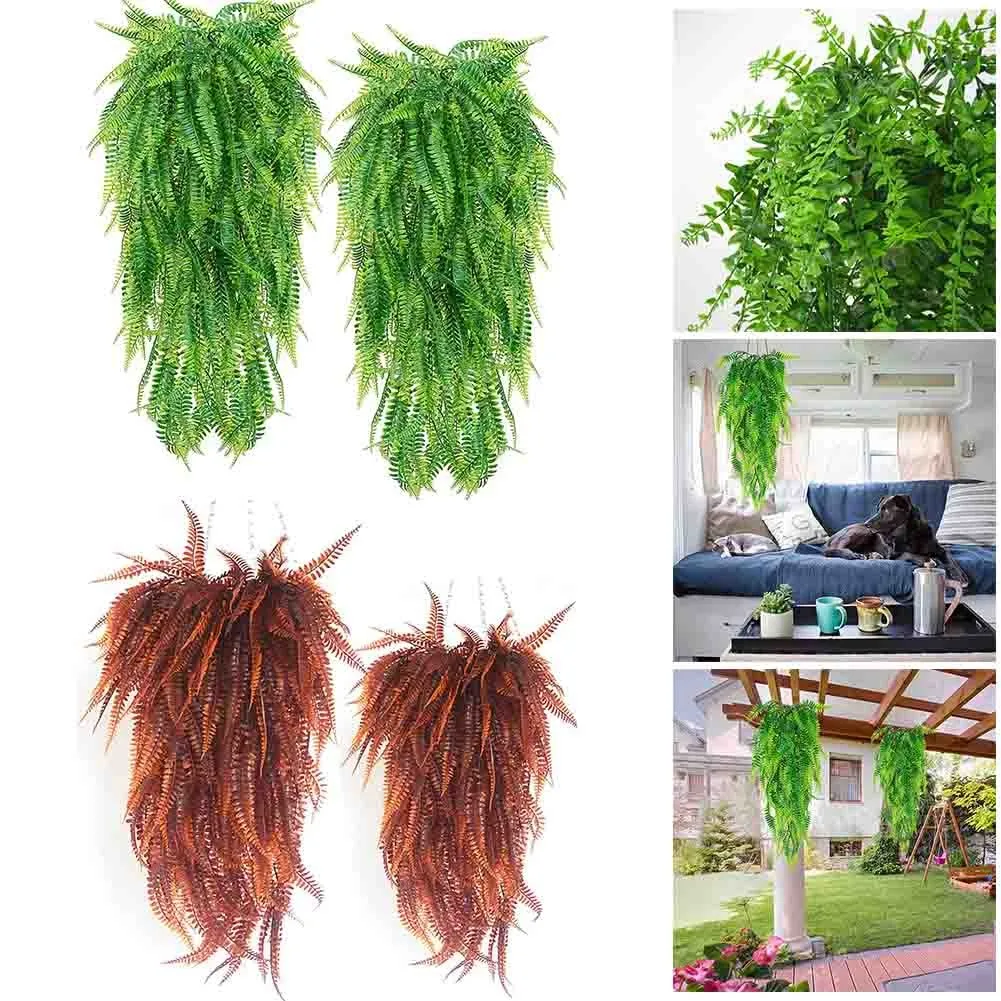 Simulation Fern Grass Green Plant Artificial Fern Persian Leaves Flower Artificial Vine Hanging Ivy Decorative Green Plants