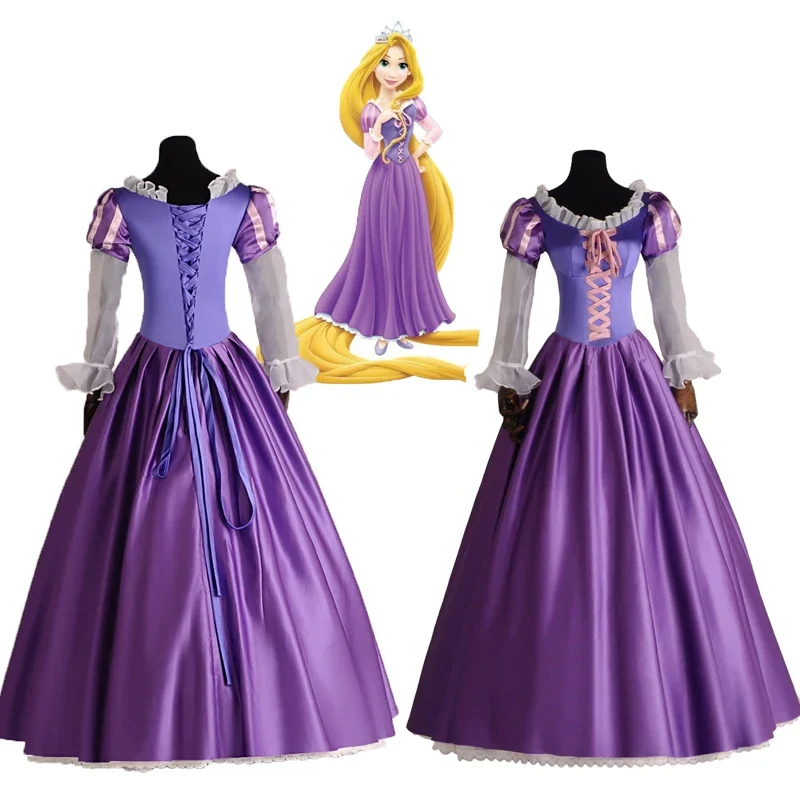 

Princess Rapunzel Cosplay Costume for Adult Women Halloween Costume for Girls Christmas Party Women's Purple Dress With Wig