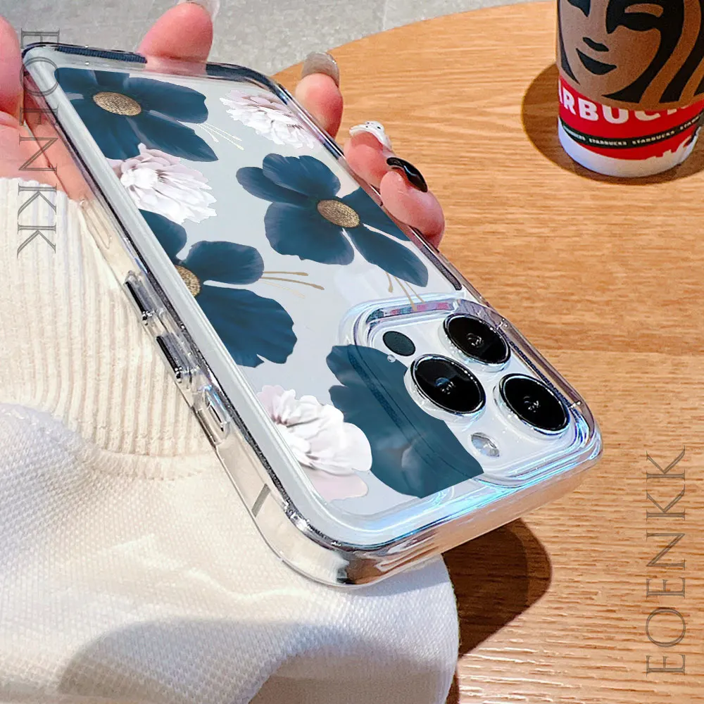 Floral Transparent TPU Phone Case - Stylish and Elegant Design
