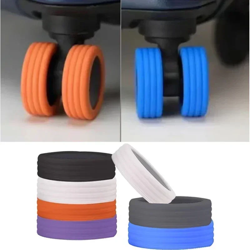 4-8PCS-Silicone-Wheels-Caster-Shoes-Luggage-Wheels-Protector-Travel ...