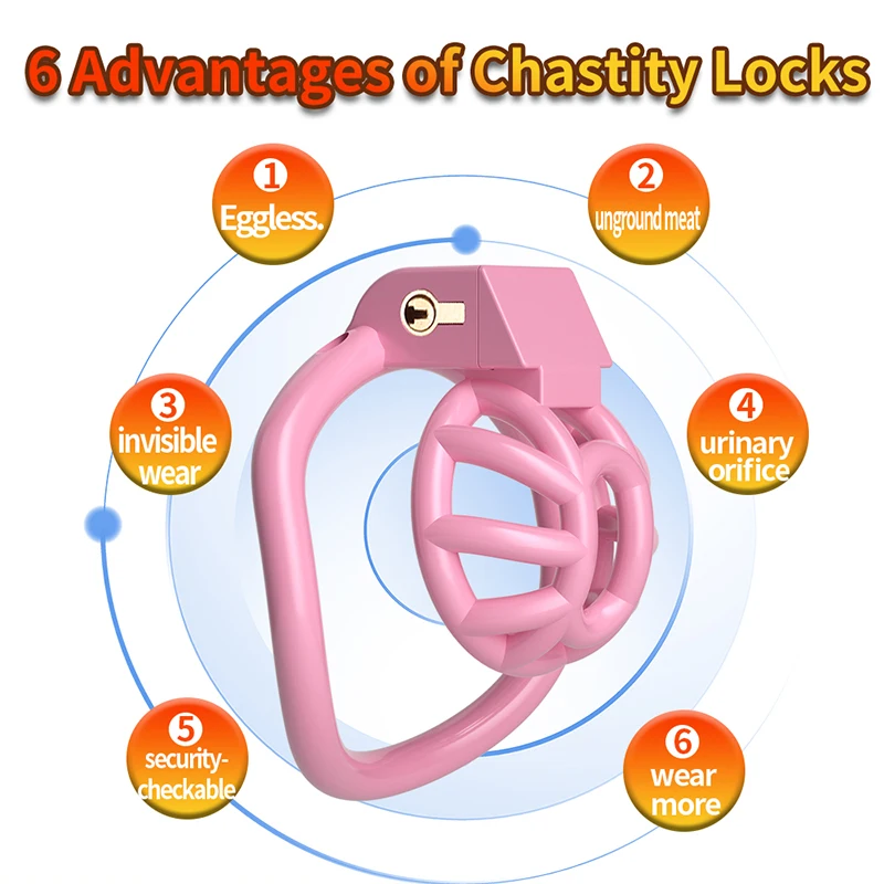 Penis Chastity Cage Set With 3 Size Cock Ring Chastity Lock Sex Toy For Men